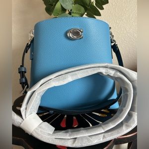 NWT Coach Willow Bucket - Pool Blue with Silver hardware